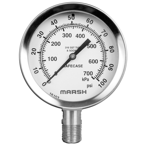 Marsh Bellofram Severe Service Gauge, 100 mm